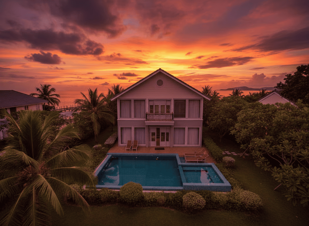 A stay at the island’s secluded beachfront resort brings peace and privacy amidst unspoiled nature